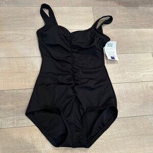 LECOVE WOMENS BLACK ONE PIECE SWIM SUIT BATHING NEW SIZE 14